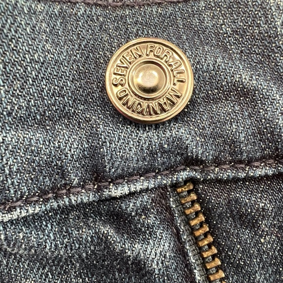 7 FOR ALL MANKIND MEDIUM BLUE BRETT SQUIGGLE BOOTCUT JEANS - Picture 13 of 13